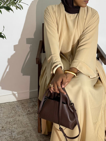 Abaya 3 pièces Beige